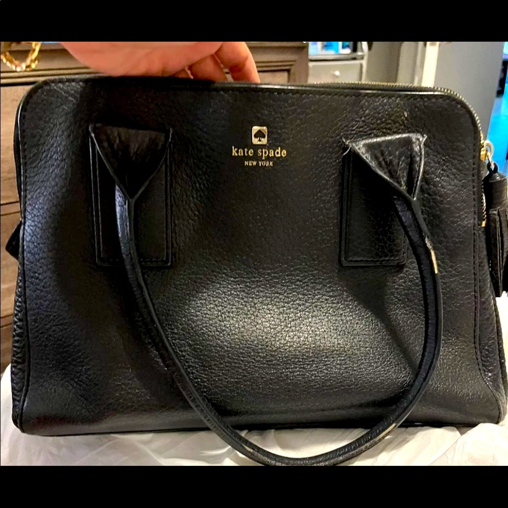 VINTAGE AND AUTHENTIC Kate Spade Leather Black Lydia Bag